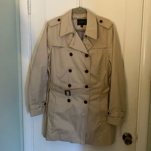 Tan Banana Republic trench coat